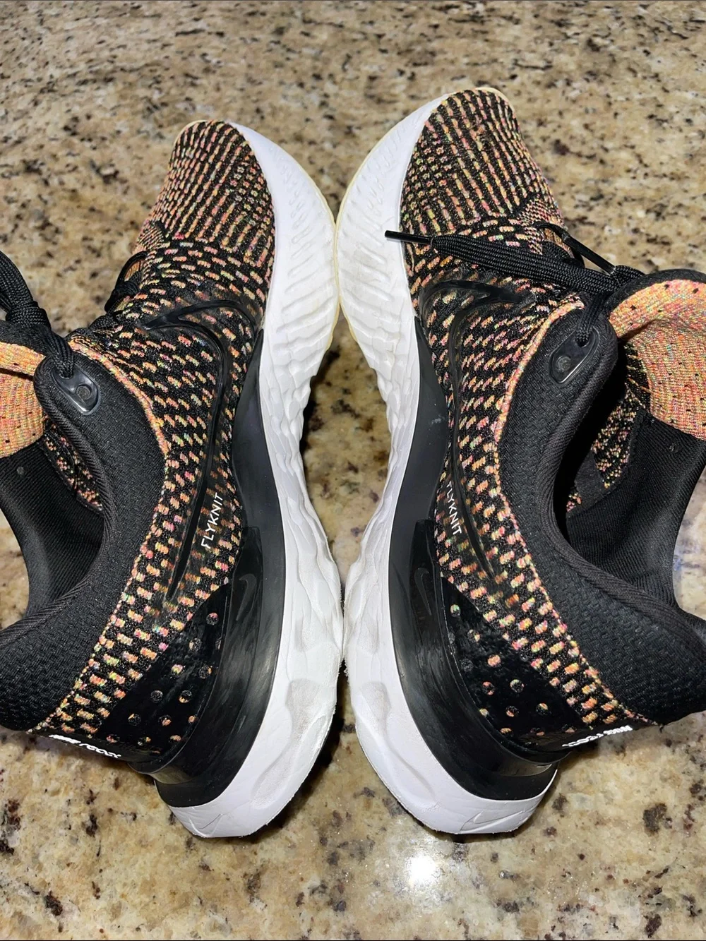 Nike React Infinity Run Flyknit 3 Multicolor Running Sneakers - Black & Orange